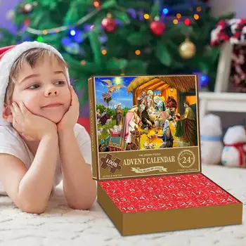 Рождественский Адвент-календарь на 2023 год, головоломка Санта-Клауса, 1008 деталей, 24 дня обратного отсчета, Семейная вечеринка, подарки-сюрпризы на Рождество