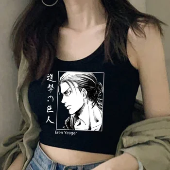 майка attack on titan 2000-х 90-х хиппи кроп-топ Женская корейская мода fairycore винтажный дрянной укороченный