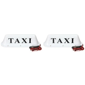 5X Белый Водонепроницаемый Такси Магнитное Основание На Крыше Кабины Автомобиля Светодиодный Знак Света Лампы 12V ПВХ