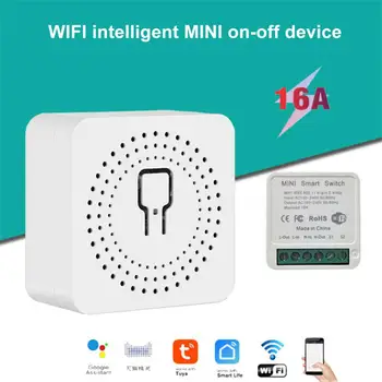 Wifi Mini Smart Switch 16A DIY Выключатели света 2-полосное беспроводное устройство включения-выключения 