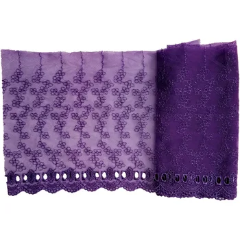 20 ярдов Ткани с цветочной вышивкой, Фиолетовая кружевная отделка, Высококачественные ленточные ткани, Вышитая лента для бюстгальтера и нижнего белья