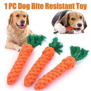 1 шт. Игрушка для собак в форме моркови, игрушка для жевания щенка, прочная плетеная, устойчивая к укусам, для чистки сосков, игрушка для обучения на открытом воздухе