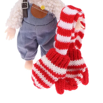 1/12 Кукольный домик ручной работы, мини-шарф для вязания, Перчатки для кукол, Рождественская одежда, Наряжаем кукольный домик своими руками, Декор рождественской сцены