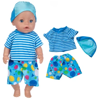 Синий новый костюм, кукольная одежда, 17 дюймов 43 см, одежда для куклы, костюм для новорожденного ребенка, подарок на день рождения ребенка