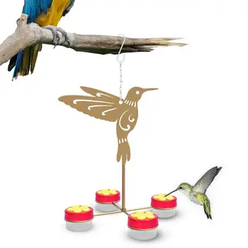 Кормушка для колибри с 4 портами для цветов, Диспенсер для еды, подарки Колибри для любителей садоводства