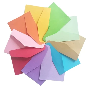 100 мини-конвертов из 10 цветов, конверты с подарочными картами Для персонализации подарочных карт, свадебные конверты или открытки