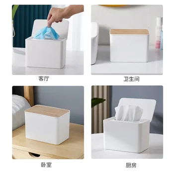 Маска пылезащитная Простая Современная Пластиковая бытовая крышка с салфеткой Белая коробка для хранения салфеток