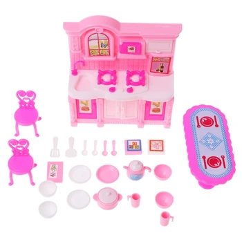 Детская обучающая игрушка-имитация кухни, аксессуары для миниатюрных кукол