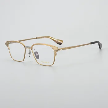 Японская ретро-мода, ультралегкие женские очки из чистого титана, деловые мужские очки в квадратной оправе для очков при близорукости