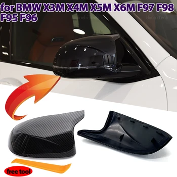 Замена крышки бокового зеркала из углеродного волокна черного цвета для BMW X3M F97 X4M F98 2019-2023 X5M F95 X6M F96 2020-2023