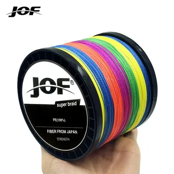 JOF 8 Нитей 1000 м 500 М 300 м 100% Полиэтиленовая Плетеная Многофиламентная леска Japan Multicolour Fishing Weave Extreme Super Strong