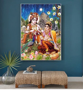 5D Индийский Бог Радха Кришна Настенное Искусство Наборы для алмазной живописи Набор для вышивки Крестом Мозаика для гостиной Домашний Декор
