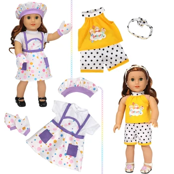 Одежда для куклы по размеру 45 см, аксессуары для американской куклы, Модный костюм шеф-повара, слинг-костюм для девочки в подарок