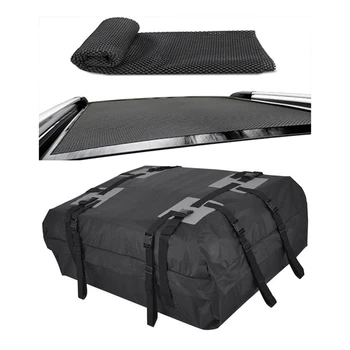 Черная квадратная сумка для хранения багажа, багажник на крыше автомобиля для путешествий или бездорожья, грузовая сумка с нескользящим ковриком