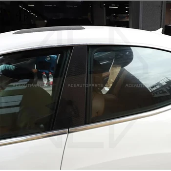 Карбоновые Накладки на Переднюю Стойку автомобиля B для Maserati Quattroporte Ghibli Из настоящего карбонового волокна Для Отделки Средней Стойки молдинга окон