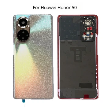 Новое Заднее Стекло Для Huawei Honor 50 NTH-AN00 NX9 Задняя Крышка Батарейного Отсека Корпус Задняя Дверь Задняя Крышка с Рамкой Объектива Камеры