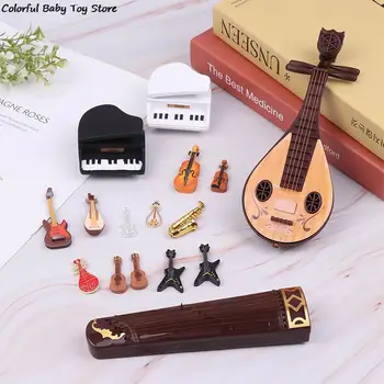 Миниатюрная имитация кукольного домика, скрипка, гитара, модель фортепианного инструмента, Игрушки, аксессуары, украшения
