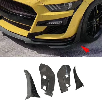 2015-2022 Для Ford Mustang GT500 Стиль Передний Бампер Для Губ Угловой Спойлер Крылышко Разветвители Матовая Дора/Углеродное Волокно