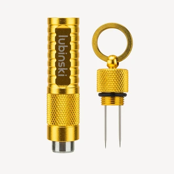 Портативный перфоратор для сигар LUBINSKI с острыми лезвиями 11 мм, алюминиевый Многофункциональный дорожный резак с короткой иглой и цепочкой для ключей CT-002
