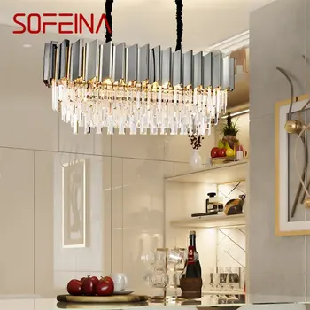 Подвесной светильник SOFEINA в Постмодернистском стиле с двойным Хрусталем, Светодиодная Лампа, Роскошный Светильник для домашней Столовой Гостиной