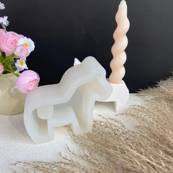 Силиконовая форма для лошади, бетонная форма, 3D форма для подсвечника в виде животного, формы для смолы, прямая доставка