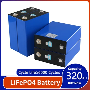Lifepo4 3.2V 320Ah Аккумулятор 310Ah Литий-ионный фосфатный аккумулятор DIY Pack Для 12 В 24 В 48 В Солнечная Система Лодки Гольф-Кар