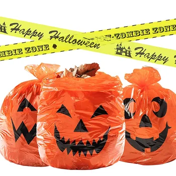 ysmile Большой пластиковый пакет для подарков на Хэллоуин, предупреждающая о трюках лента для детской вечеринки, Гигантская упаковка