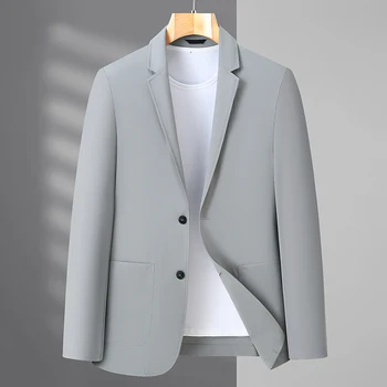 Новая мужская мода 2023 года, бесшовный процесс, Джентльменская Корейская версия, Тонкое трикотажное пальто для отдыха в британском стиле высокой плотности, блейзер