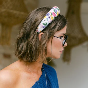 Весенне-летние женские Маленькие повязки с цветочным узором по краям, увеличивающие рост черепа, Модные Минималистичные Милые Аксессуары для волос