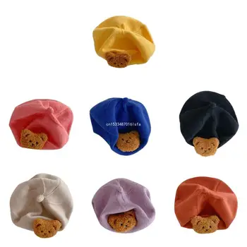 Мягкая шапка для новорожденных, вязаный мишка на 5-24 месяцев, шапки для девочек, мальчиков, малышей, прямая поставка