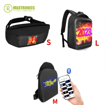Умный Светодиодный Экран Рюкзак Bluetooth Версия Водонепроницаемая Сумка Открытый Динамический Рекламный Световой Щит Led Pixel Panel Schoolbag