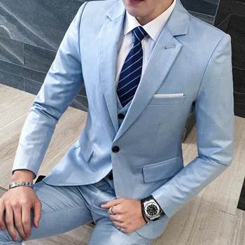 Мужские Костюмы Slim Fit Men Casual Dress Suit Горячая Распродажа С Длинным Рукавом Плюс Размер Деловой Официальной Одежды Blazer Set