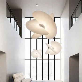 Подвесной светильник Luceplan Levante, Скандинавская шелковая люстра, Двухуровневая лестница в квартире Illa, Гостиная, Спальня, Дизайнерский подвесной светильник