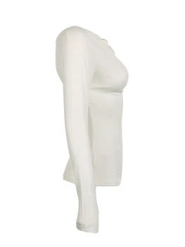 Женский повседневный однотонный базовый топ с длинным рукавом и открытыми плечами, открытая облегающая укороченная рубашка Fairy Grunge Fall Y2K Уличная одежда