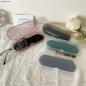 Переносной футляр для очков в прозрачной оправе, пластиковые солнцезащитные очки, жесткая коробка для очков, футляр для очков для чтения, Защитная коробка