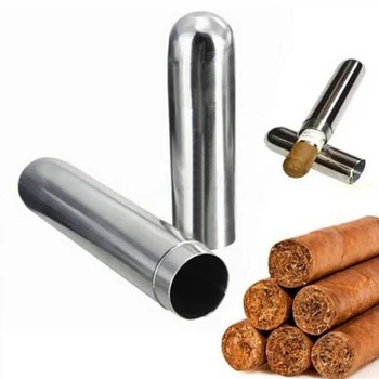 Серебряная трубка для сигар, держатель из нержавеющей стали, контейнер для держателя из нержавеющей стали, трубка для сигар, портсигар, сигареты, табак, новинка