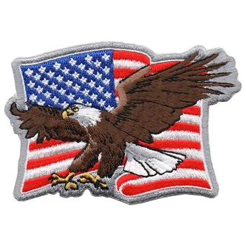 Изготовленный на заказ логотип бренда Американский Национальный флаг США Нашивки с вышивкой утюгом для одежды Кепки Значок куртки Джинсы Сумка Шляпы Наклейки
