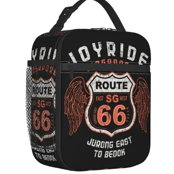 Исторические пакеты для ланча Grunge Route 66, утепленные пакеты для ланча Mother Road America Highway, сменный холодильник, термобокс для бенто, походная коробка для путешествий