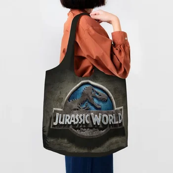 Парки Юрского Периода, сумки для покупок, женская сумка-тоут, забавный мир динозавров, холщовые сумки для покупателей, сумки большой емкости, сумки