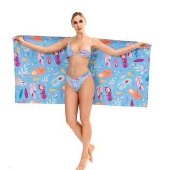 Пляжные полотенца для плавания, специально предназначенные для ветра, Портативное легкое быстросохнущее полотенце из микрофибры, двустороннее бархатное полотенце для плавания