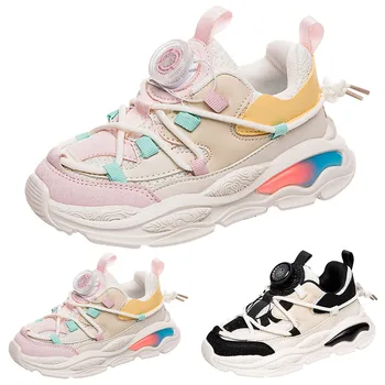 Модные всесезонные детские кроссовки для мальчиков и девочек, легкая дышащая Удобная обувь для малышей на шнуровке, Цвет 7.