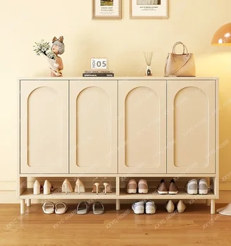 Шкаф для обуви с кремом, домашний дверной проем, коридор, прихожая, Встроенный шкаф для хранения в помещении