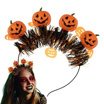 Аксессуары для волос на Хэллоуин Светодиодный обруч для волос в виде тыквы, аксессуар для костюма, Декоративный светящийся головной убор для косплея, вечеринки на Хэллоуин