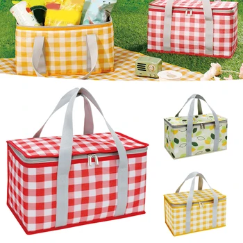 Портативная сумка для пикника на открытом воздухе большой емкости, водонепроницаемый многоцелевой термоохладитель, контейнер для еды, корзина для кемпинга, пикника