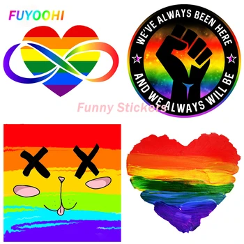 Наклейки FUYOOHI Play Внешние Аксессуары I Love ЛГБТ Гей Знак Автомобильные Наклейки Виниловые JDM Бампер Багажник Графика Аниме Наклейка Для Кемпера