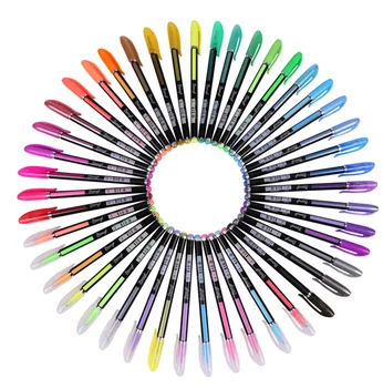 48 цветов / комплект, маркер для гелевой ручки, набор заправок, Металлический Пастельный блеск, Эскиз, Цветная ручка, школьные принадлежности, Канцелярский маркер