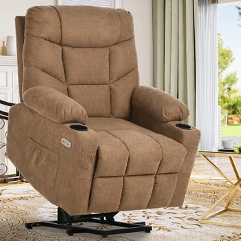 Просторное Кресло-качалка для Дома с Электроприводом, Кресло-качалка для пожилых Людей, USB-Порты, Шезлонг Для отдыха, Диван для отдыха