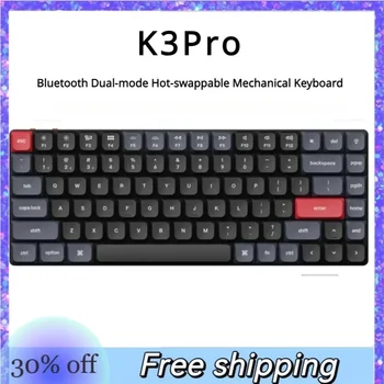 Оригинальная Двухрежимная Механическая клавиатура K3Pro Bluetooth с возможностью горячей замены Эргономичная Ультратонкая Офисная Игровая клавиатура для киберспорта