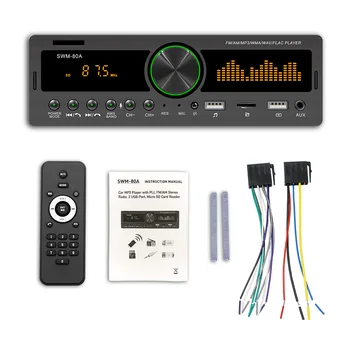 Автомобильное радио Аудио Стерео 1 Din Громкая связь MP3-плеер AUX Вход USB Bluetooth/FM/AM Аудиоплеер Радиостанция Мультимедийный Автомобильный аудио