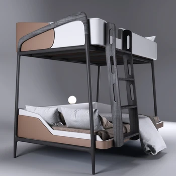 Кровать Для маленькой квартиры, Двухъярусная кровать из массива дерева, Двухслойная Двухъярусная кровать, Верхняя и нижняя Двухъярусные Кровати, Двухслойная кровать для взрослых с регулируемой высотой